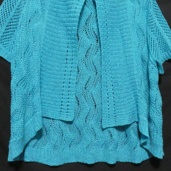 LAUREN MICHELLE | large | Turquoise Knit Short Sleeve Cardigan / Shrug | NWOT - Picture 6 of 16